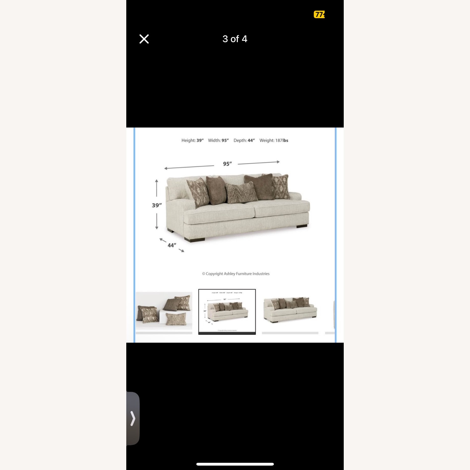 Ashley Furniture Alesandra Natural Fabric 2 Seater Sofa - image-3