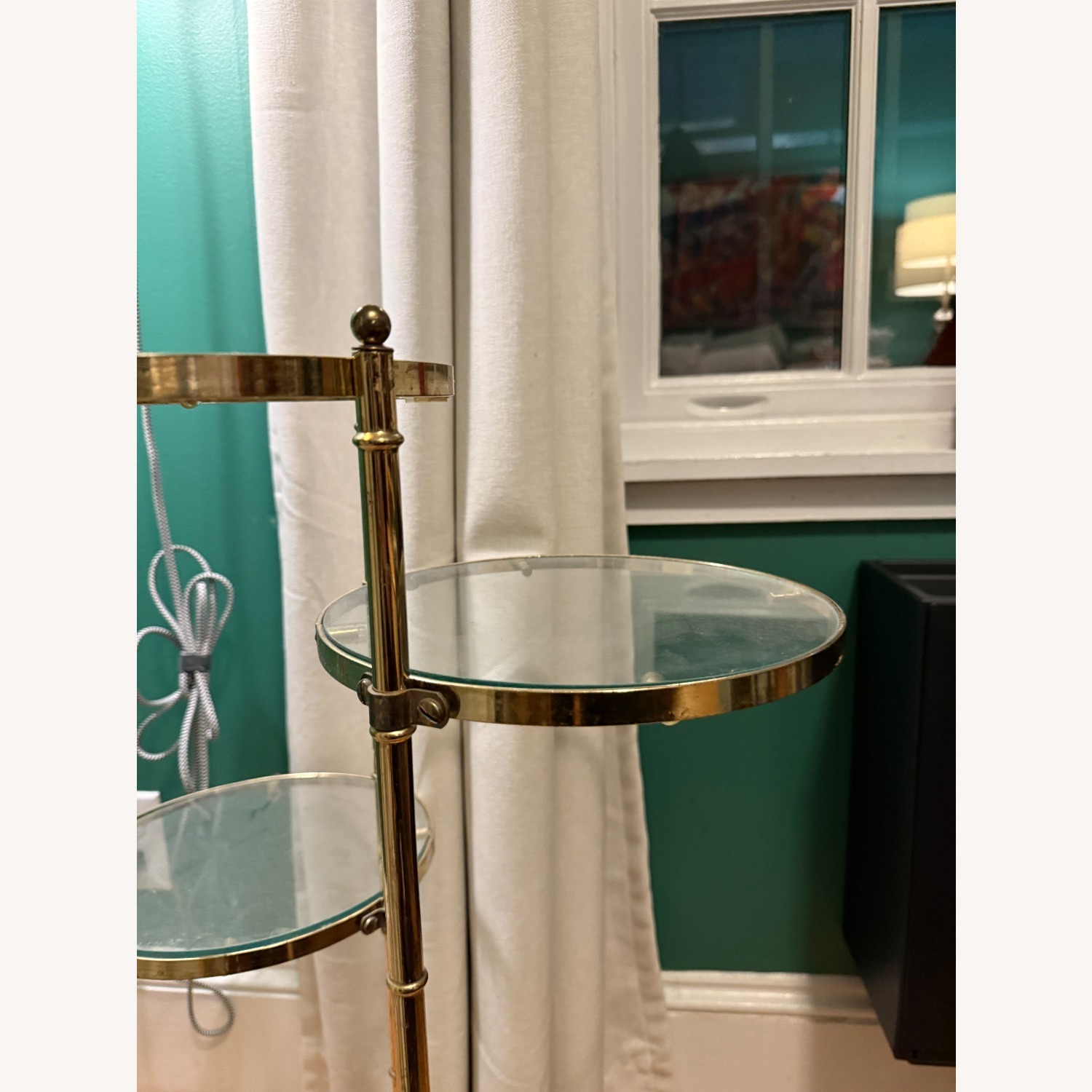 Vintage/Antique Gold Metal Side Table - image-3