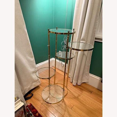 Used Vintage/Antique Gold Metal Side Table for sale on AptDeco