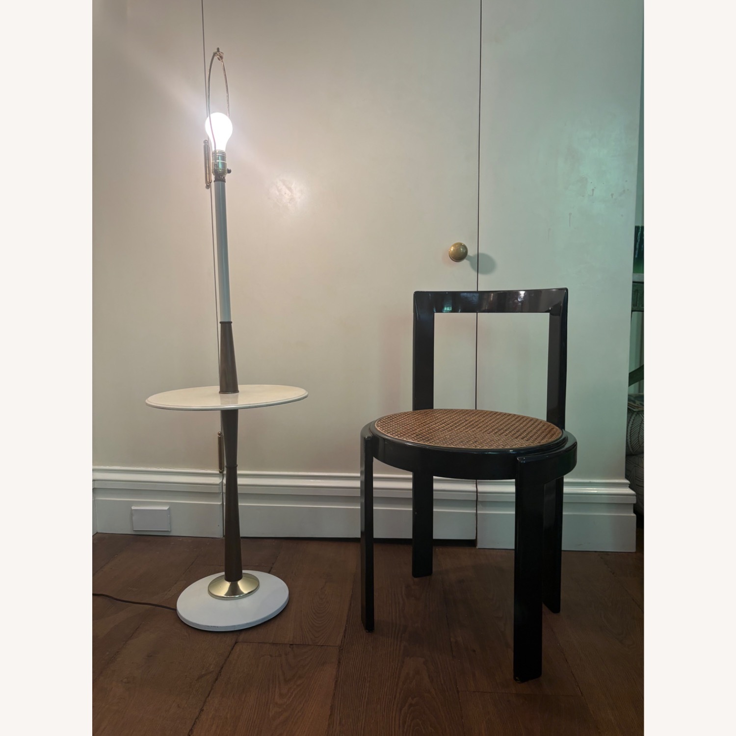 Vintage/Antique White Floor Lamp - image-2