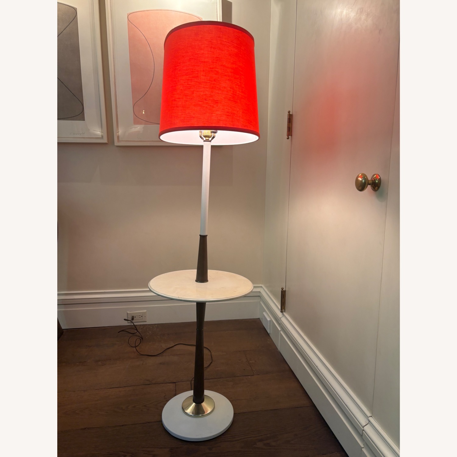 Vintage/Antique White Floor Lamp - image-5