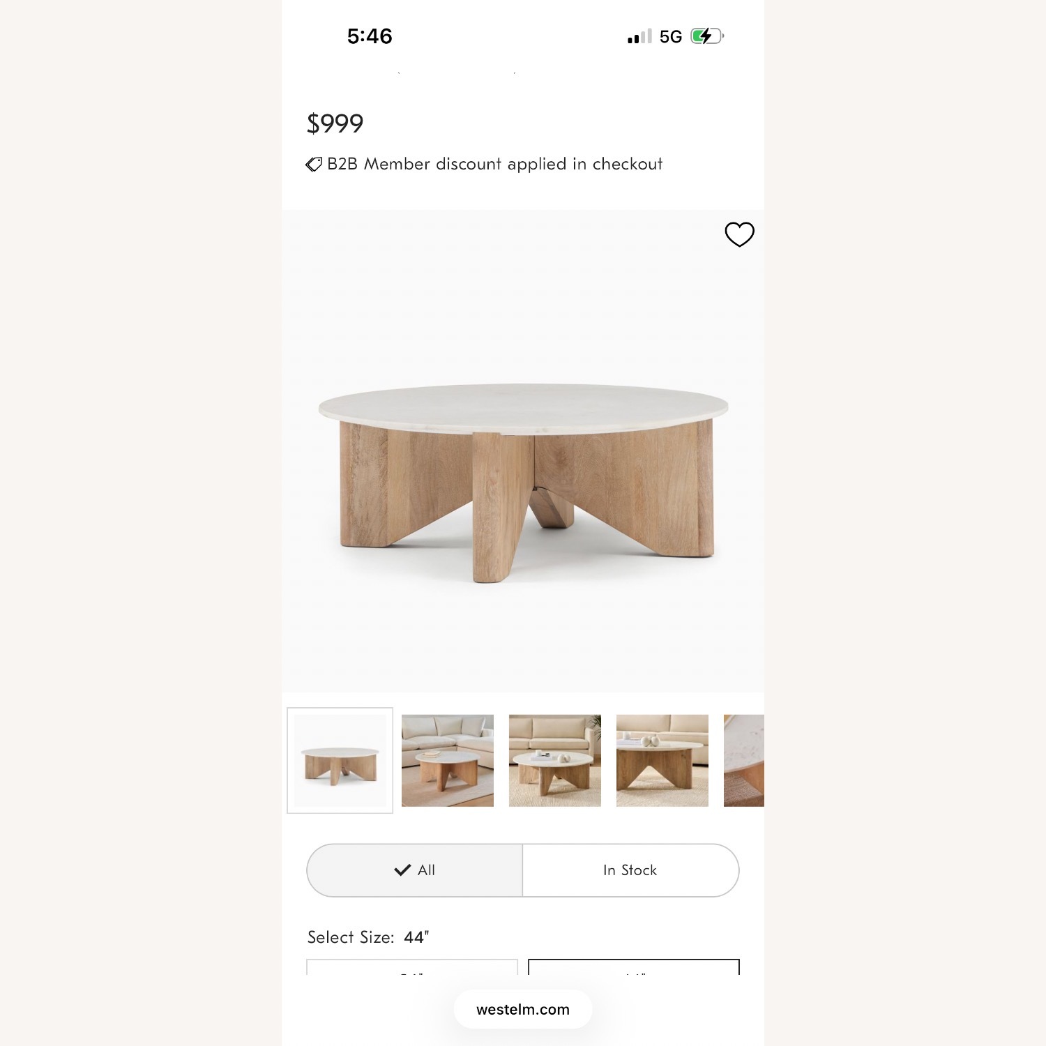 West Elm White Wood Coffee Table - image-1