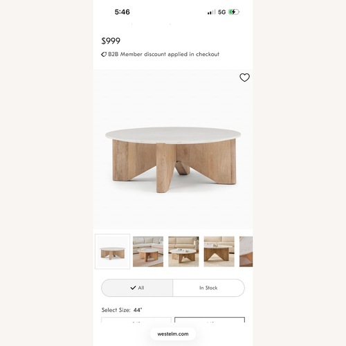 Used West Elm White Wood Coffee Table for sale on AptDeco