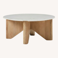 West Elm White Wood Coffee Table