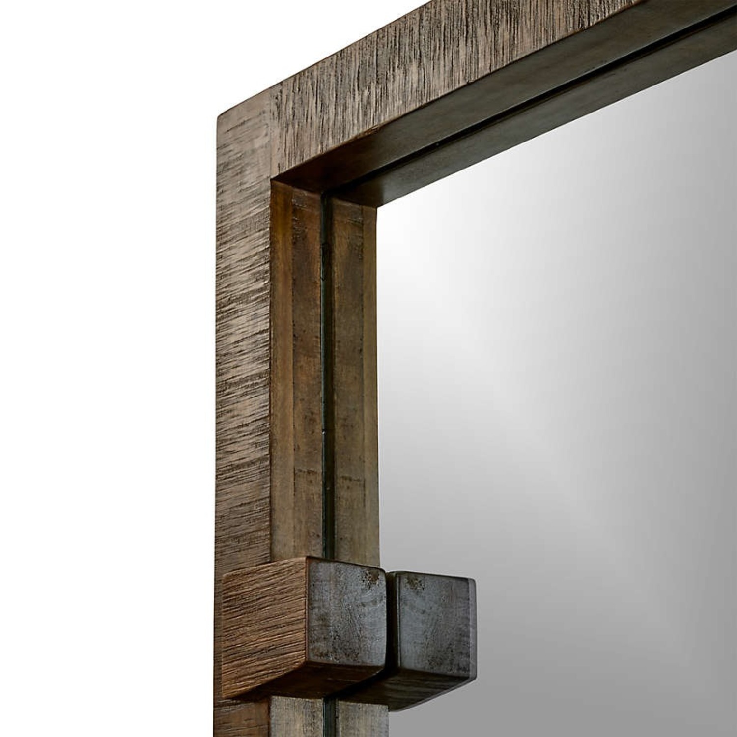 Crate & Barrel Dark Brown Wood Wall Mirror - image-3