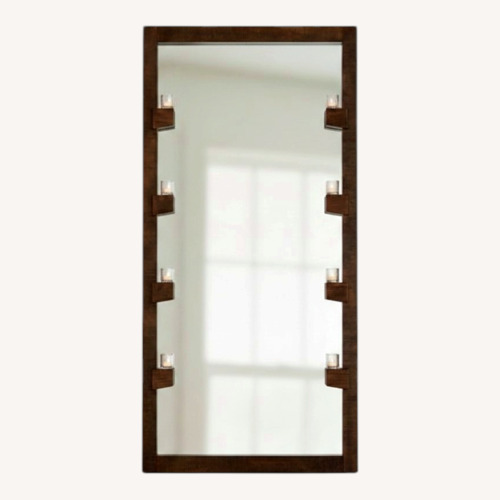 Used Crate & Barrel Dark Brown Wood Wall Mirror for sale on AptDeco