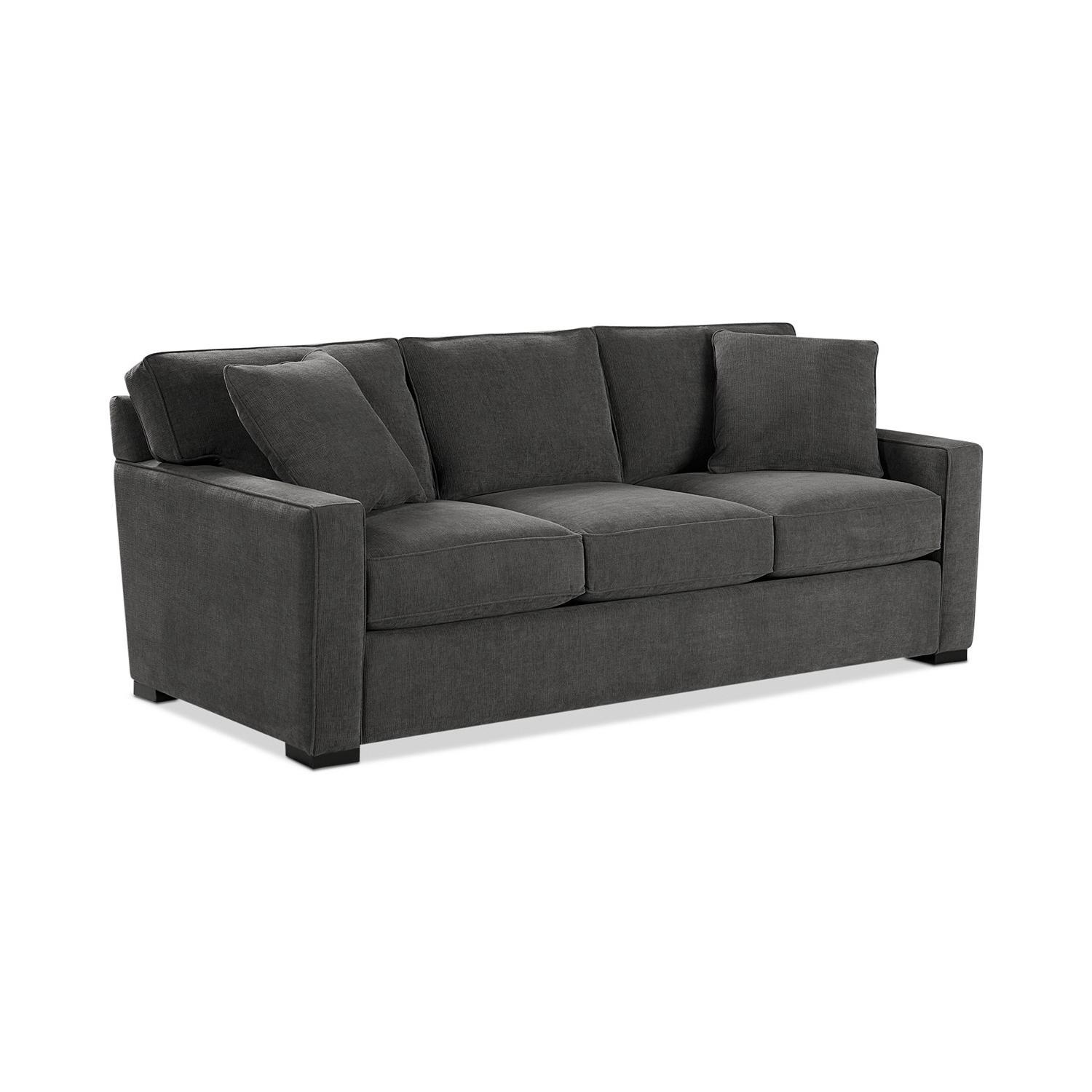 Macy's Dark Gray Fabric Sofa - image-7