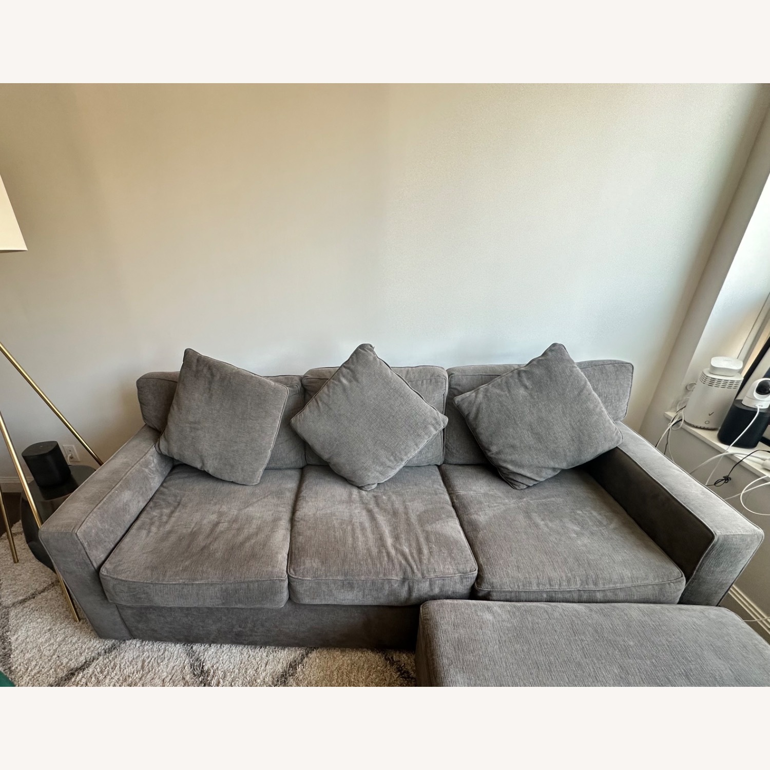 Macy's Dark Gray Fabric Sofa - image-2