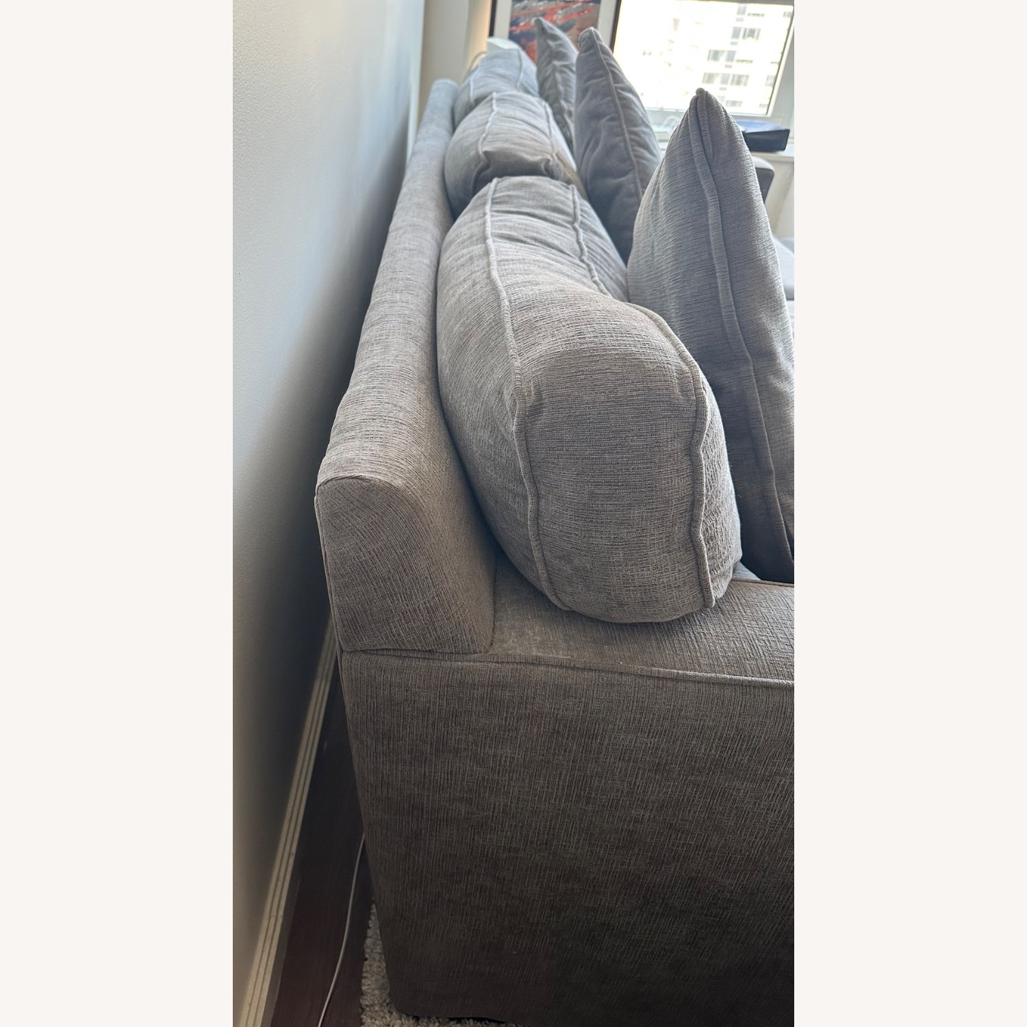 Macy's Dark Gray Fabric Sofa - image-3