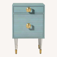 Anthropologie Regency Blue  Wood Side Tables