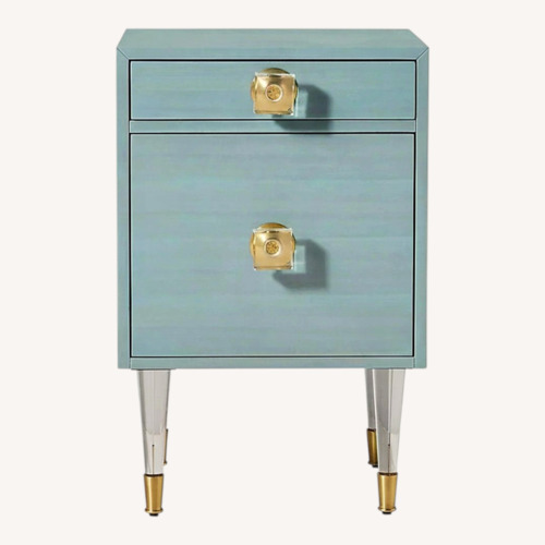 Used Anthropologie Regency Blue  Wood Side Tables for sale on AptDeco