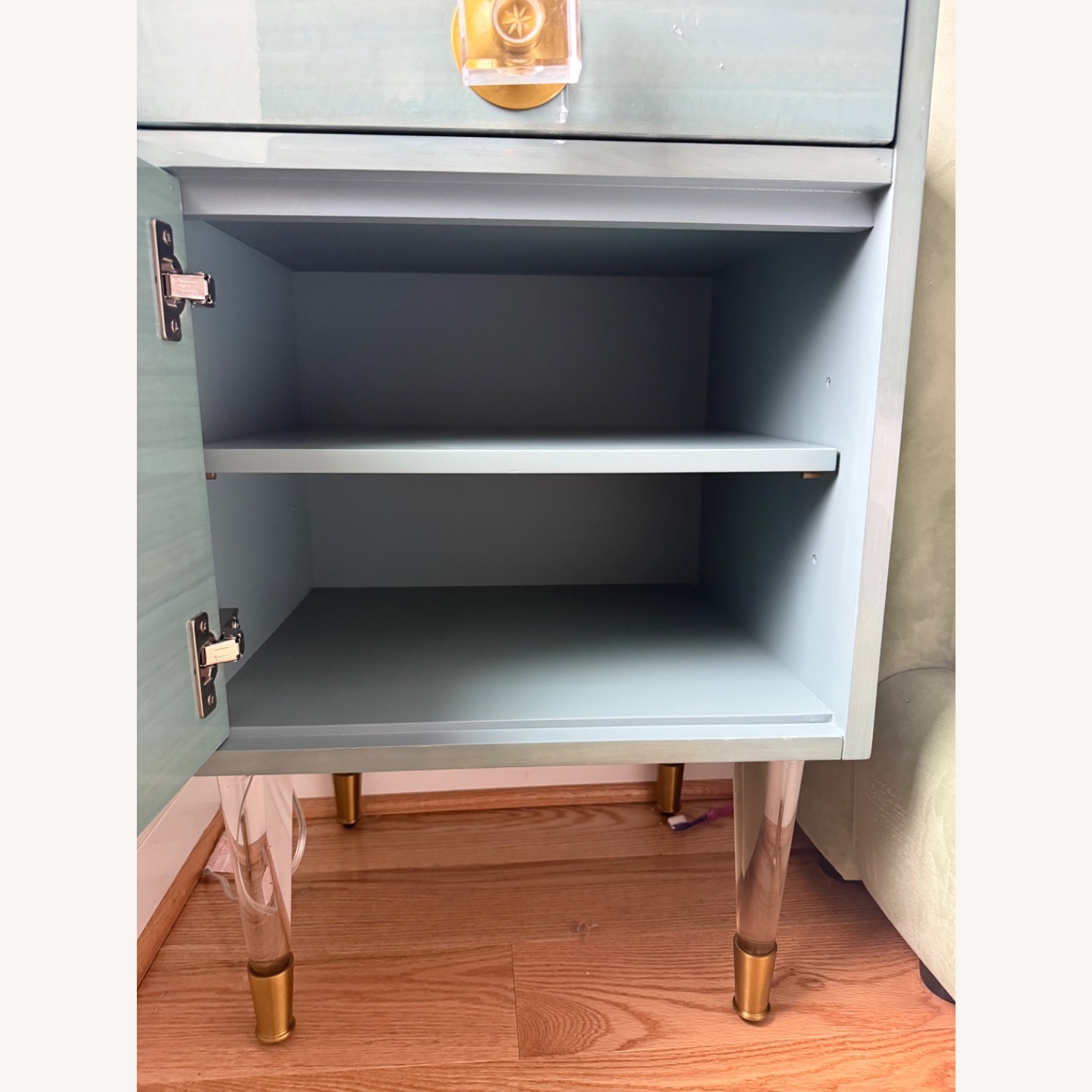 Anthropologie Regency Blue  Wood Side Tables - image-8