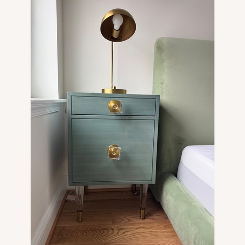 Used Anthropologie Regency Blue  Wood Side Tables for sale on AptDeco