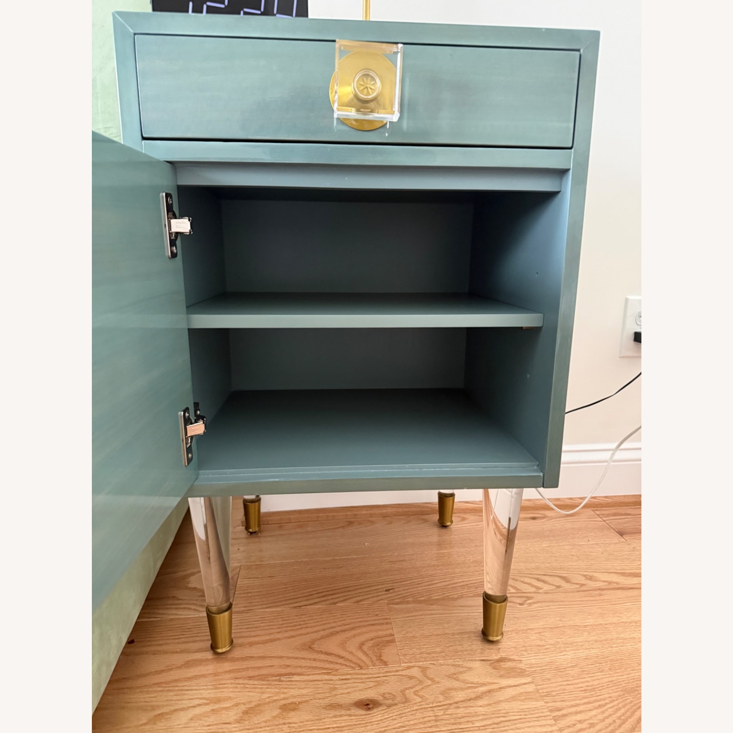 Anthropologie Regency Blue  Wood Side Tables - image-5