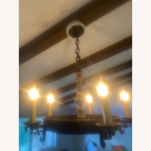 Used French Heritage Wood Ceiling Lamp for sale on AptDeco
