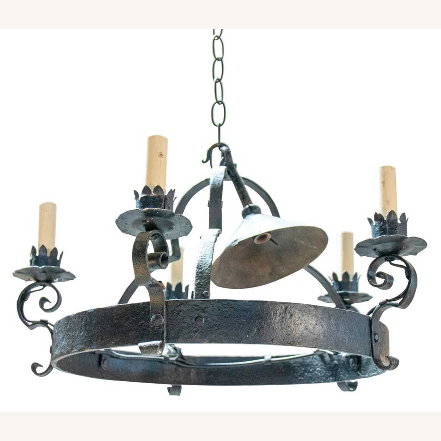 French Heritage Wood Ceiling Lamp - image-4