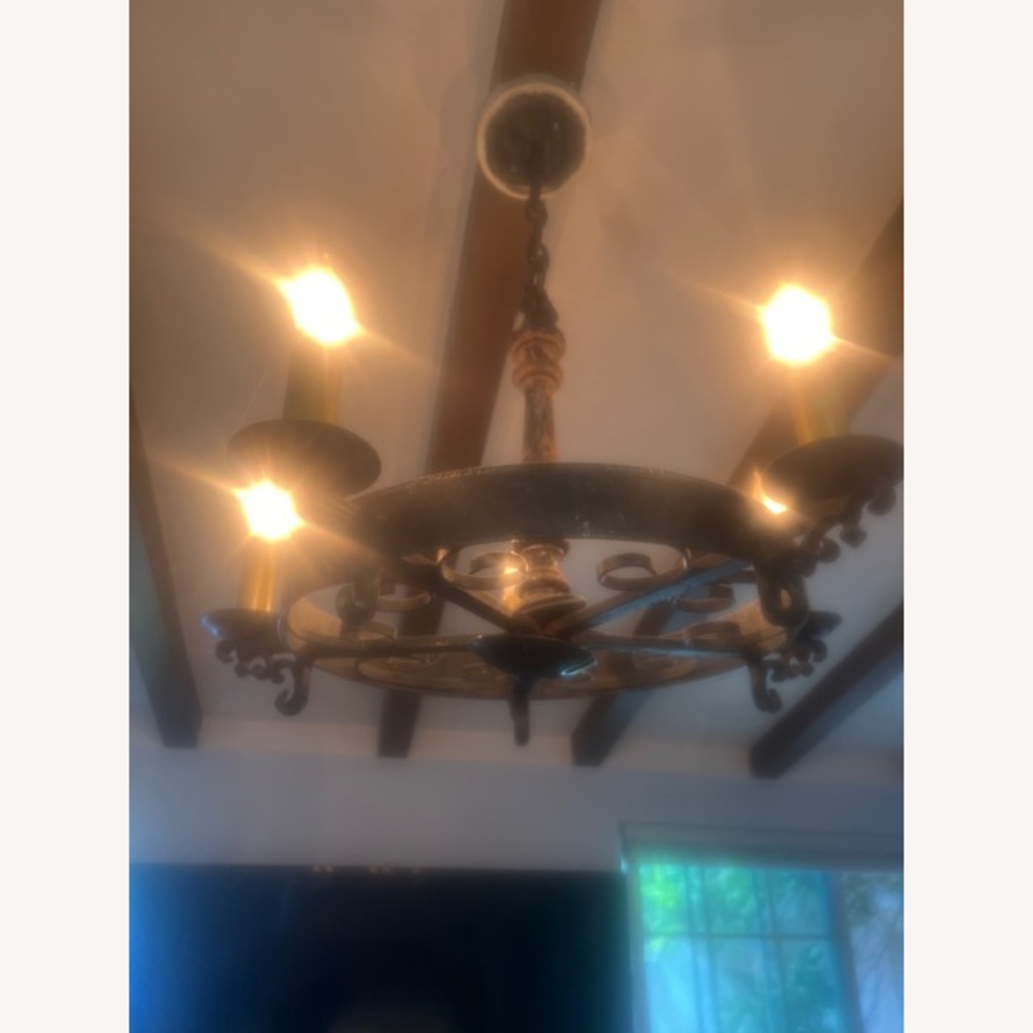 French Heritage Wood Ceiling Lamp - image-2