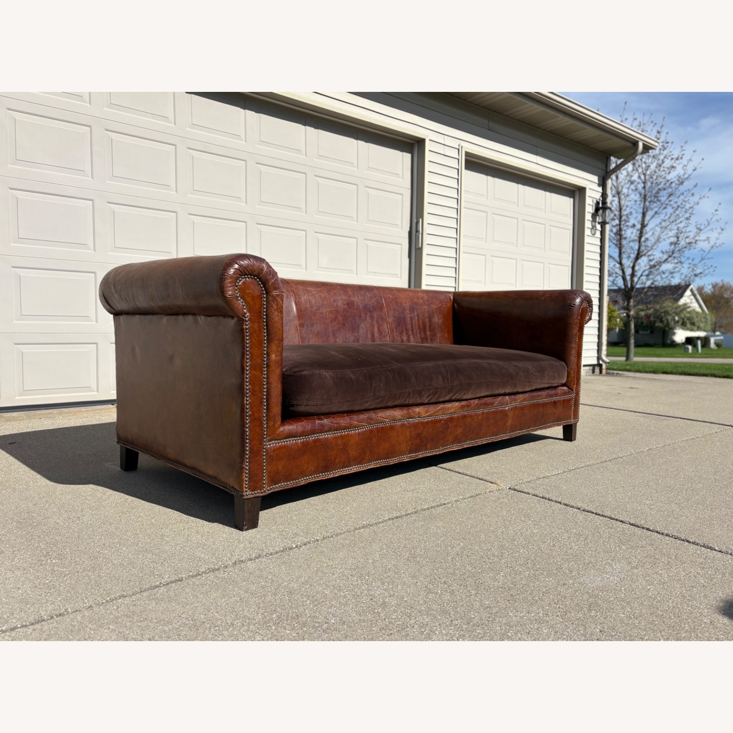 Ralph Lauren Brompton Dark Brown Leather 2 Seater Sofa - image-6