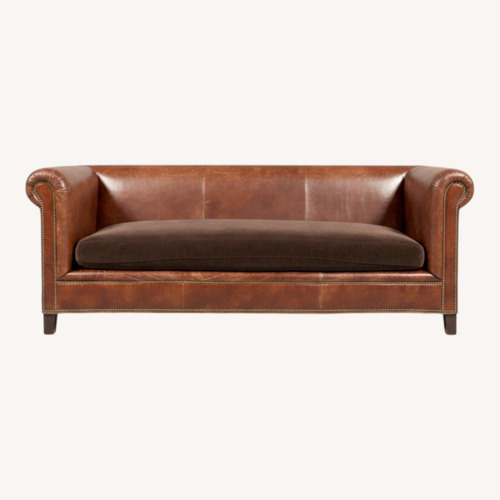Used Ralph Lauren Brompton Dark Brown Leather 2 Seater Sofa for sale on AptDeco