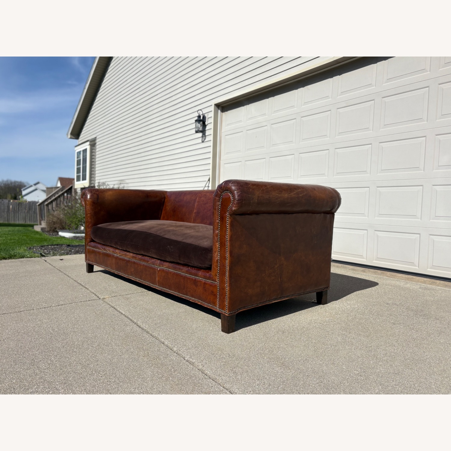Ralph Lauren Brompton Dark Brown Leather 2 Seater Sofa - image-1