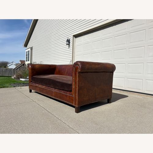Used Ralph Lauren Brompton Dark Brown Leather 2 Seater Sofa for sale on AptDeco
