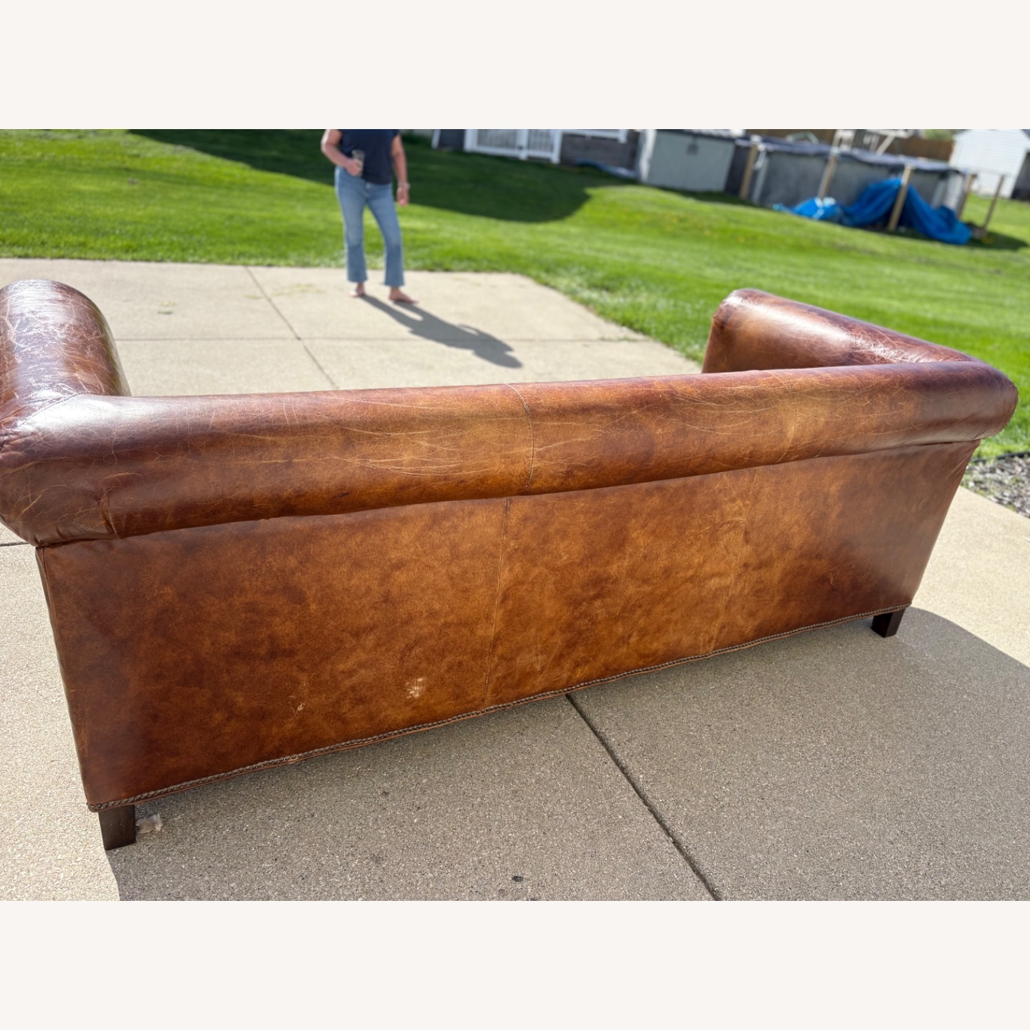 Ralph Lauren Brompton Dark Brown Leather 2 Seater Sofa - image-2