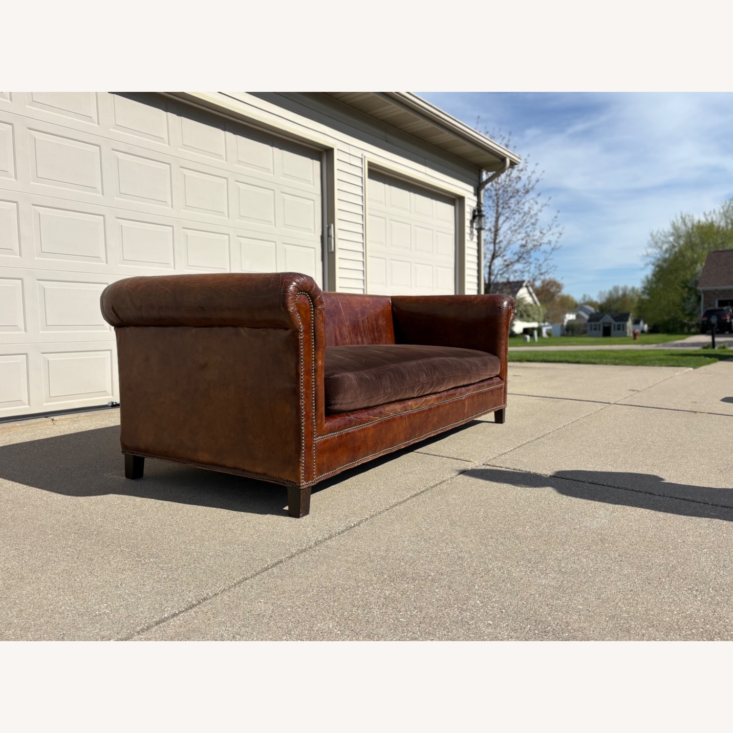 Ralph Lauren Brompton Dark Brown Leather 2 Seater Sofa - image-5