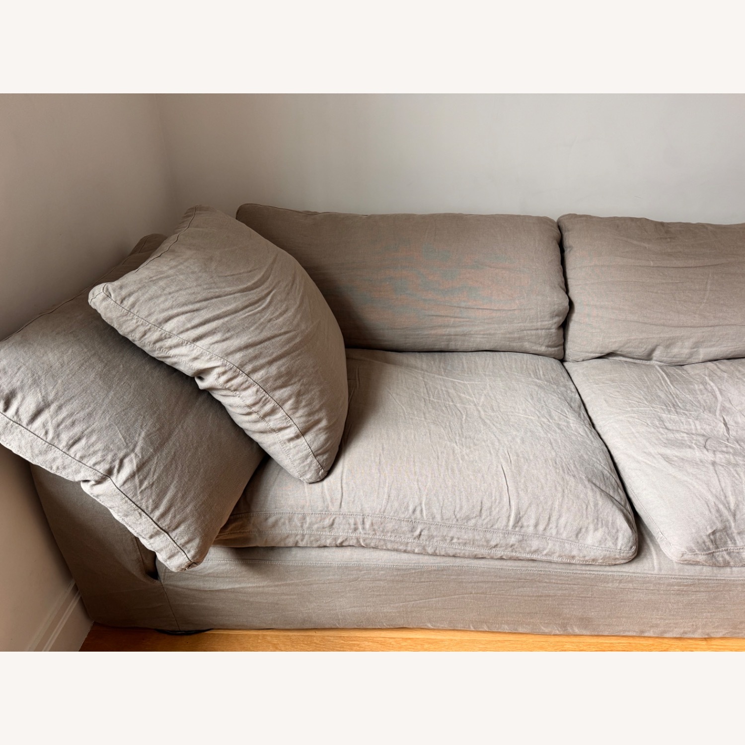 Restoration Hardware Light Gray 2 Seater Sofa - image-4