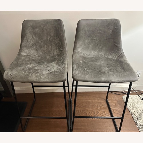 Used Wayfair Dark Gray Leather Stools for sale on AptDeco