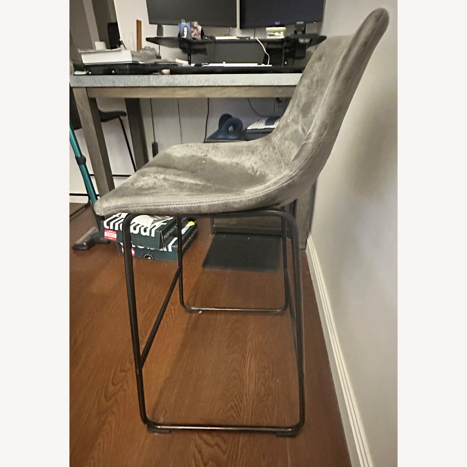 Wayfair Dark Gray Leather Stools - image-3