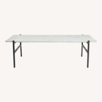 CB2 Slab White Marble Coffee Table
