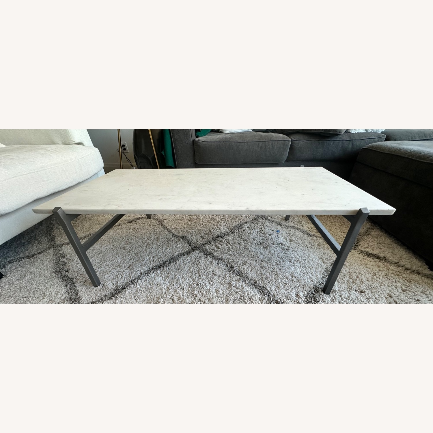 CB2 Slab White Marble Coffee Table - image-2