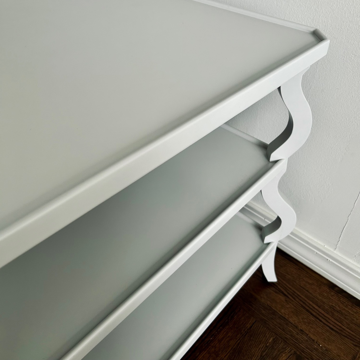 Light Gray Wood Tiered Side Table - image-6