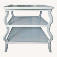 Light Gray Wood Tiered Side Table