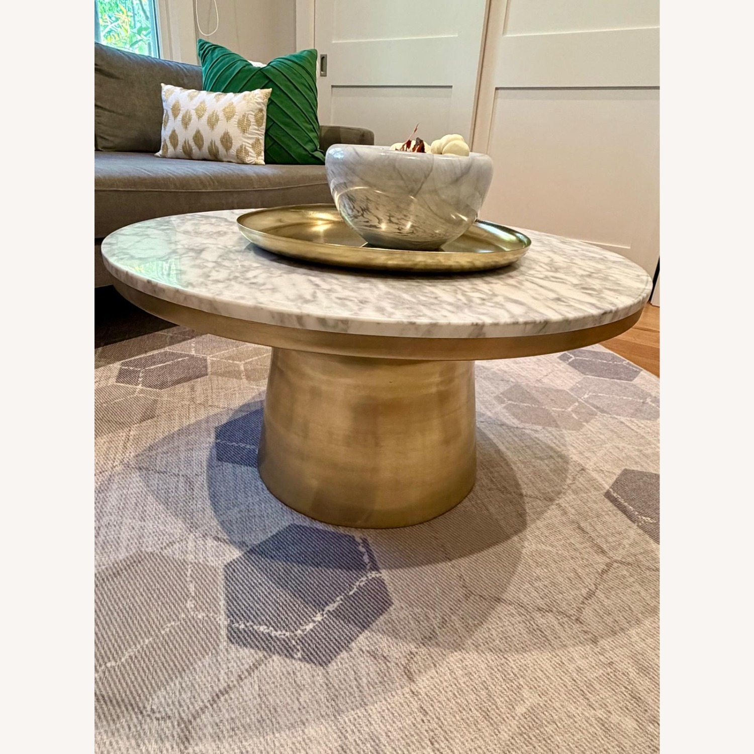 West Elm Marble Topped Coffee Table  - image-1