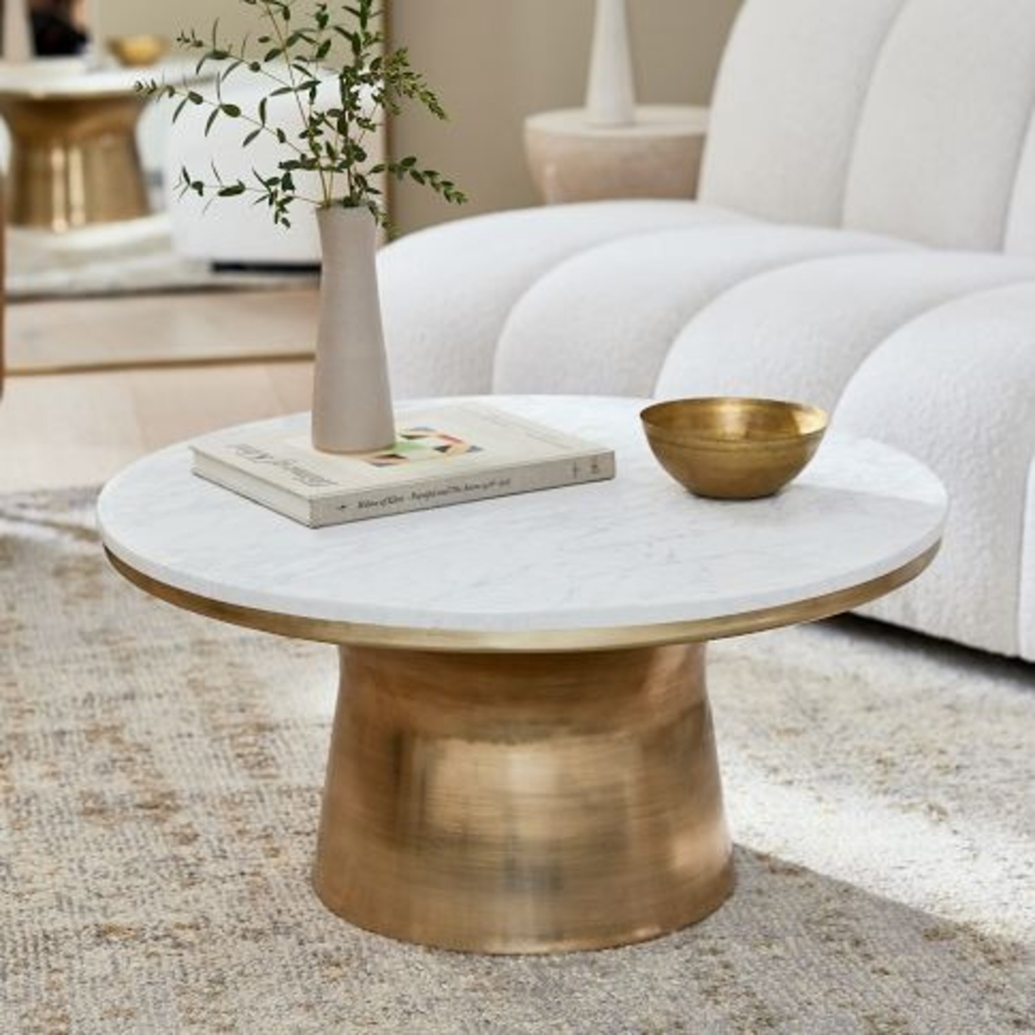 West Elm Marble Topped Coffee Table  - image-3