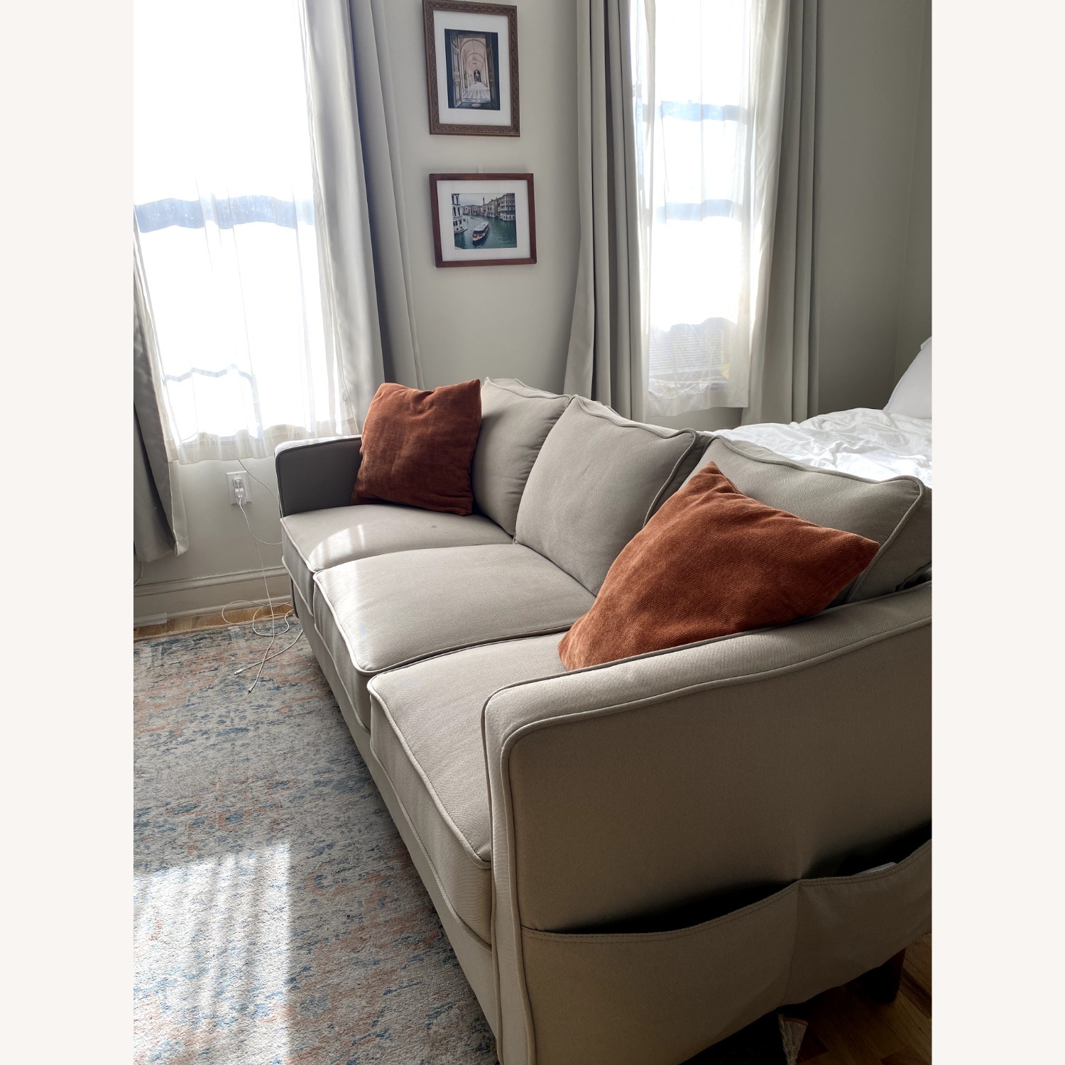 Wayfair Light Gray Fabric 3+ Seater Sofa - image-1