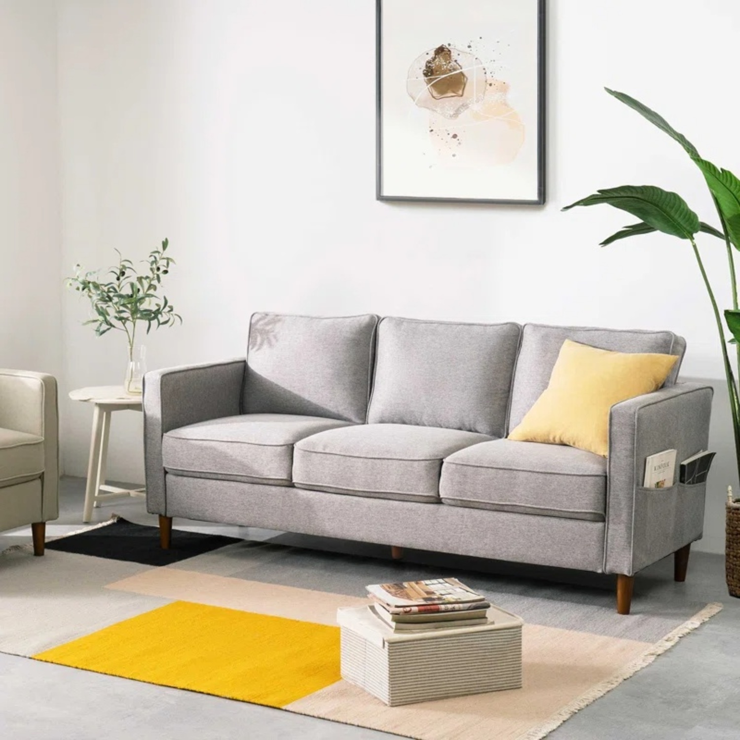 Wayfair Light Gray Fabric 3+ Seater Sofa - image-6