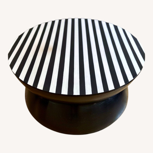 Used One of a Kind Black and White Striped Table for sale on AptDeco