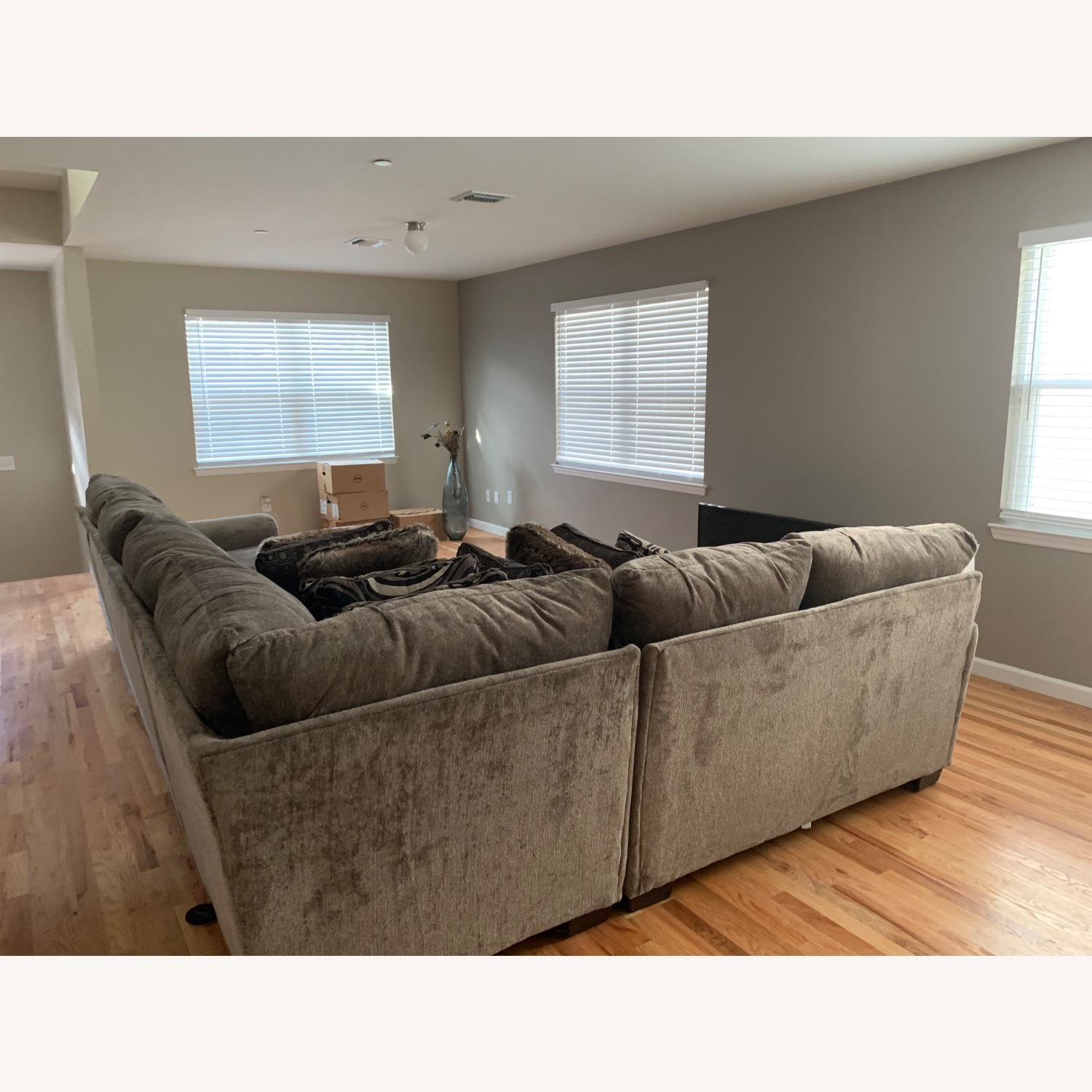 Bob's Discount Furniture Playground Gray 145'' 4 Piece Sleeper Sectional - image-1