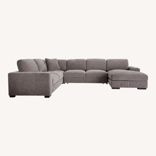 Used Bob's Discount Furniture Playground Gray 145'' 4 Piece Sleeper Sectional for sale on AptDeco
