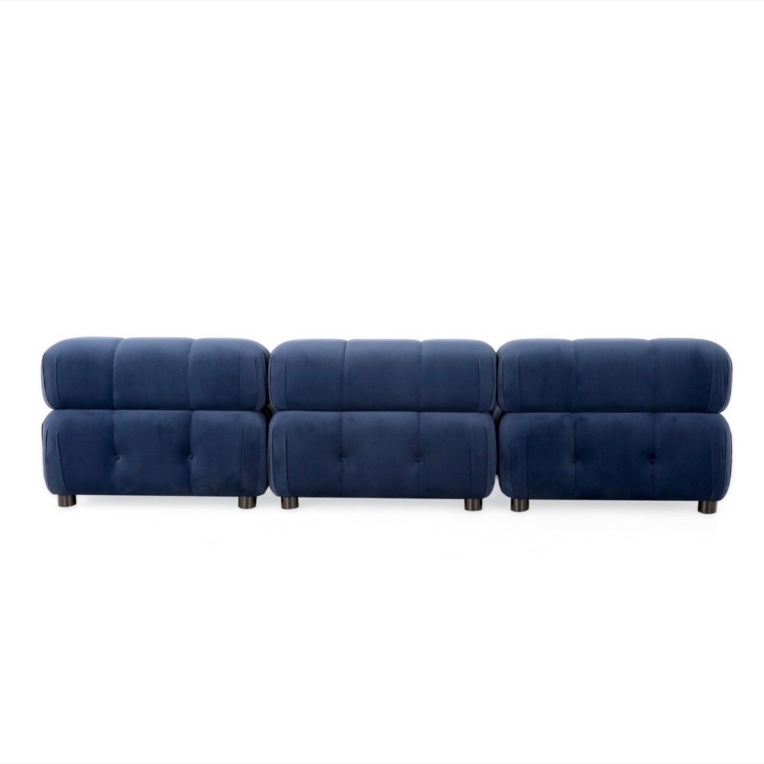 Christopher Knight Home Dark Blue Velvet 3 Seater Modular Tufted Sofa - image-3