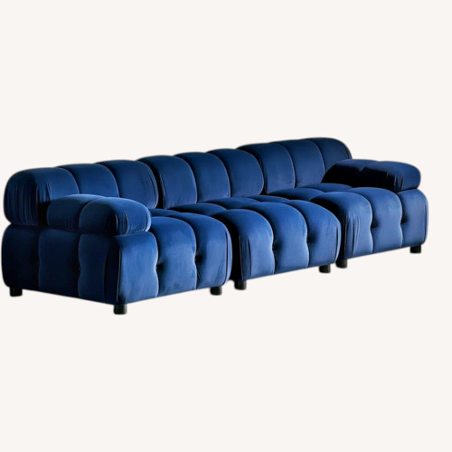 Used Christopher Knight Home Dark Blue Velvet 3 Seater Modular Tufted Sofa for sale on AptDeco