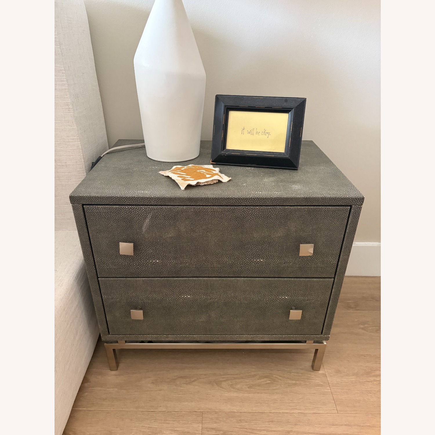 CB2 Shagreen 24" 2-Drawer Nightstand - image-3