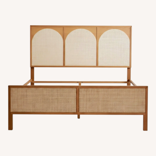 Used Urban Outfitters Alder Light Brown Wood Queen Bed for sale on AptDeco