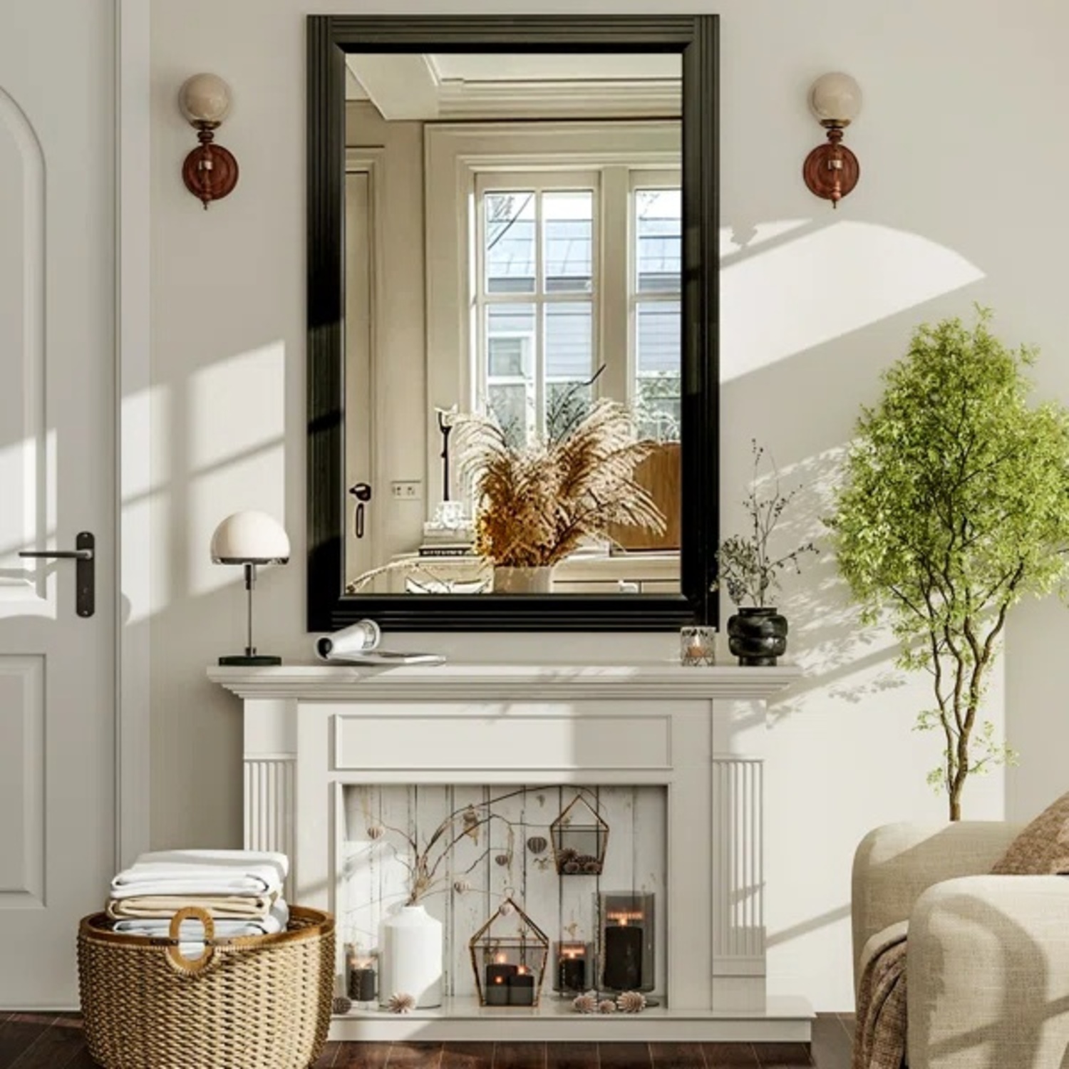 Wayfair Dark Brown Wood Wall Mirror - image-4