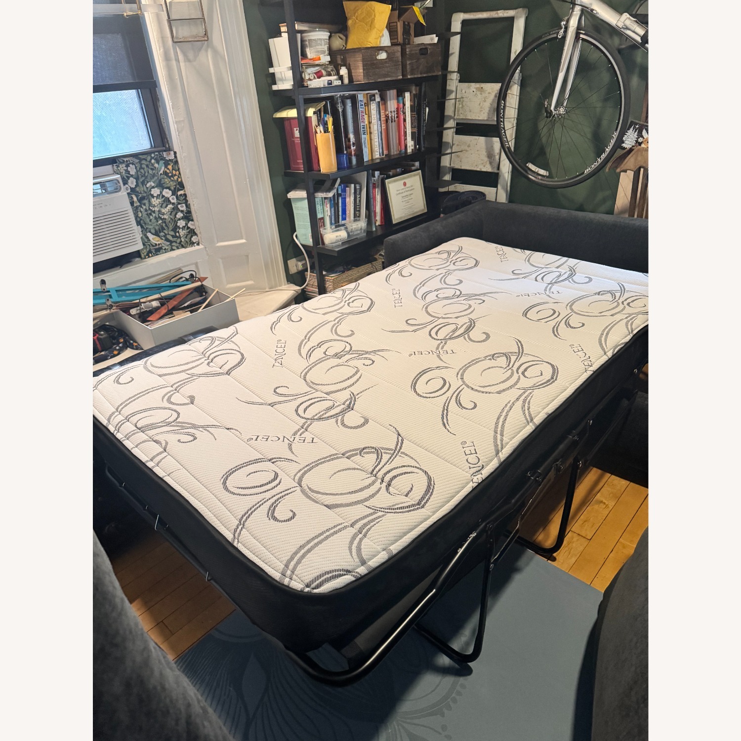 West Elm Haven Dark Gray Velvet Sleeper Sofa - image-4