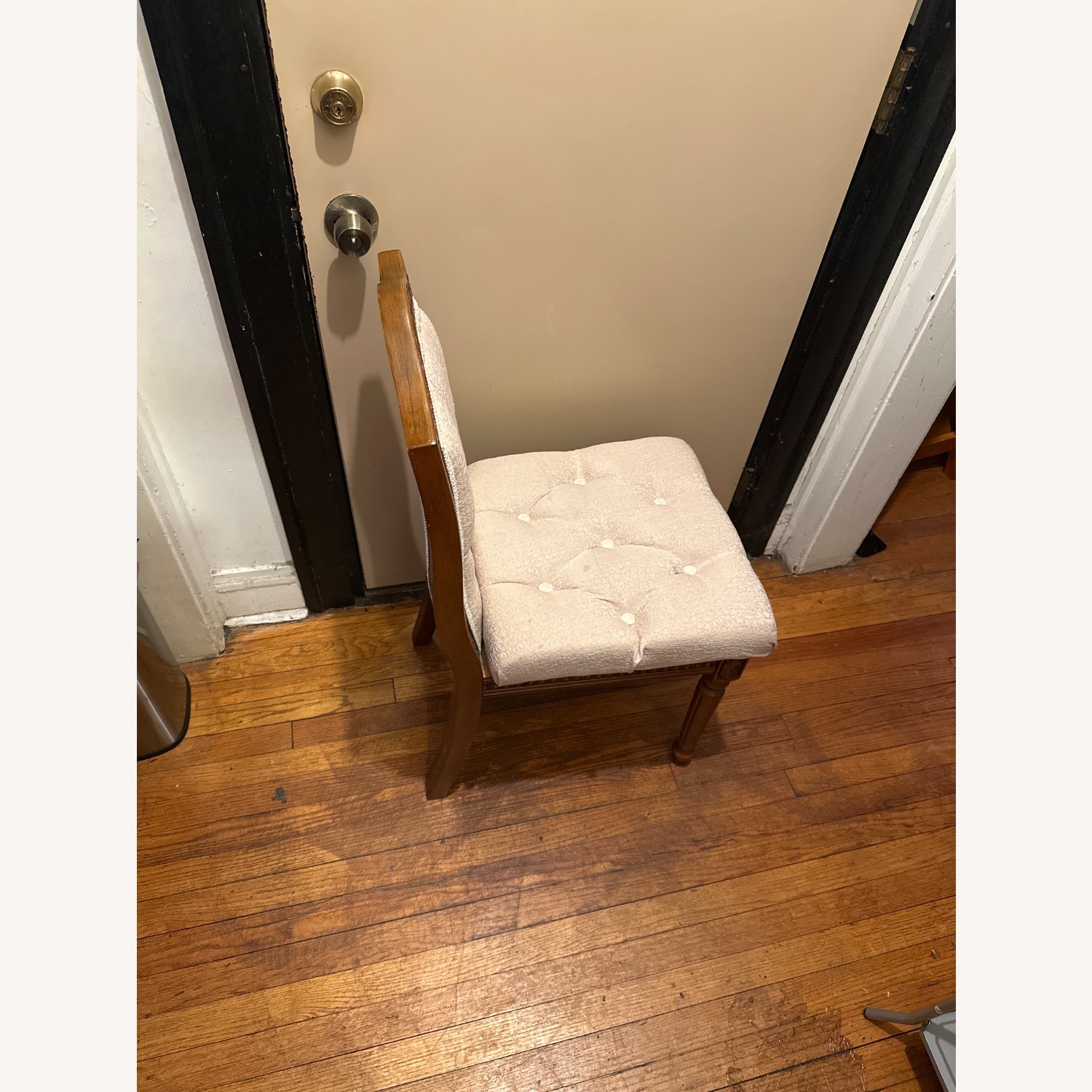 Dark Brown Wood Accent Chair - image-3