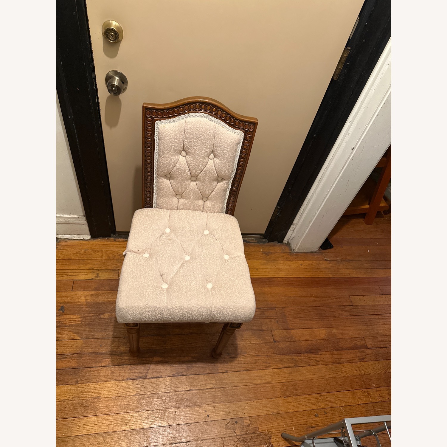 Dark Brown Wood Accent Chair - image-2