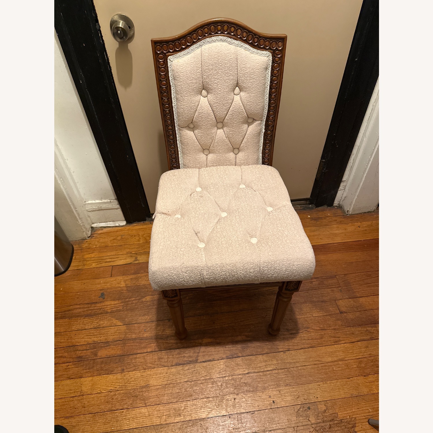 Dark Brown Wood Accent Chair - image-1